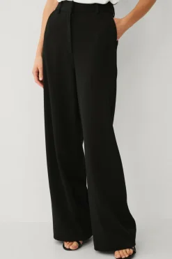 Ellos Bukser>Collection Brede jakkesætsbukser med ekstra høj talje Sort