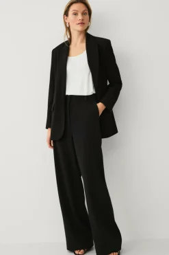 Ellos Bukser>Collection Brede jakkesætsbukser med ekstra høj talje Sort