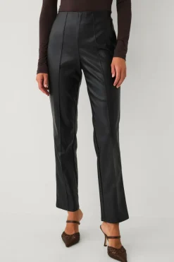 Ellos Collection Bukser i imiteret læder sort