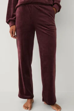 Ellos Loungewear & Homewear>Collection Bukser i velour vinrød