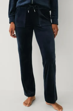 Ellos Loungewear & Homewear|Bukser>Collection Bukser i velour Marineblå