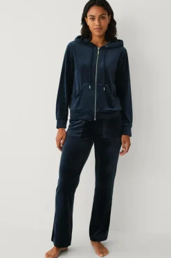 Ellos Loungewear & Homewear|Bukser>Collection Bukser i velour Marineblå