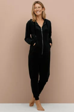 Ellos Nattøj|Loungewear & Homewear>Collection Buksekjole med ribbede detaljer Sort
