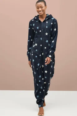Ellos Loungewear & Homewear>Collection Buksekjole i fleece Blåmønstret