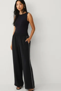 Ellos Collection Bukser med sidestriber sort Sale