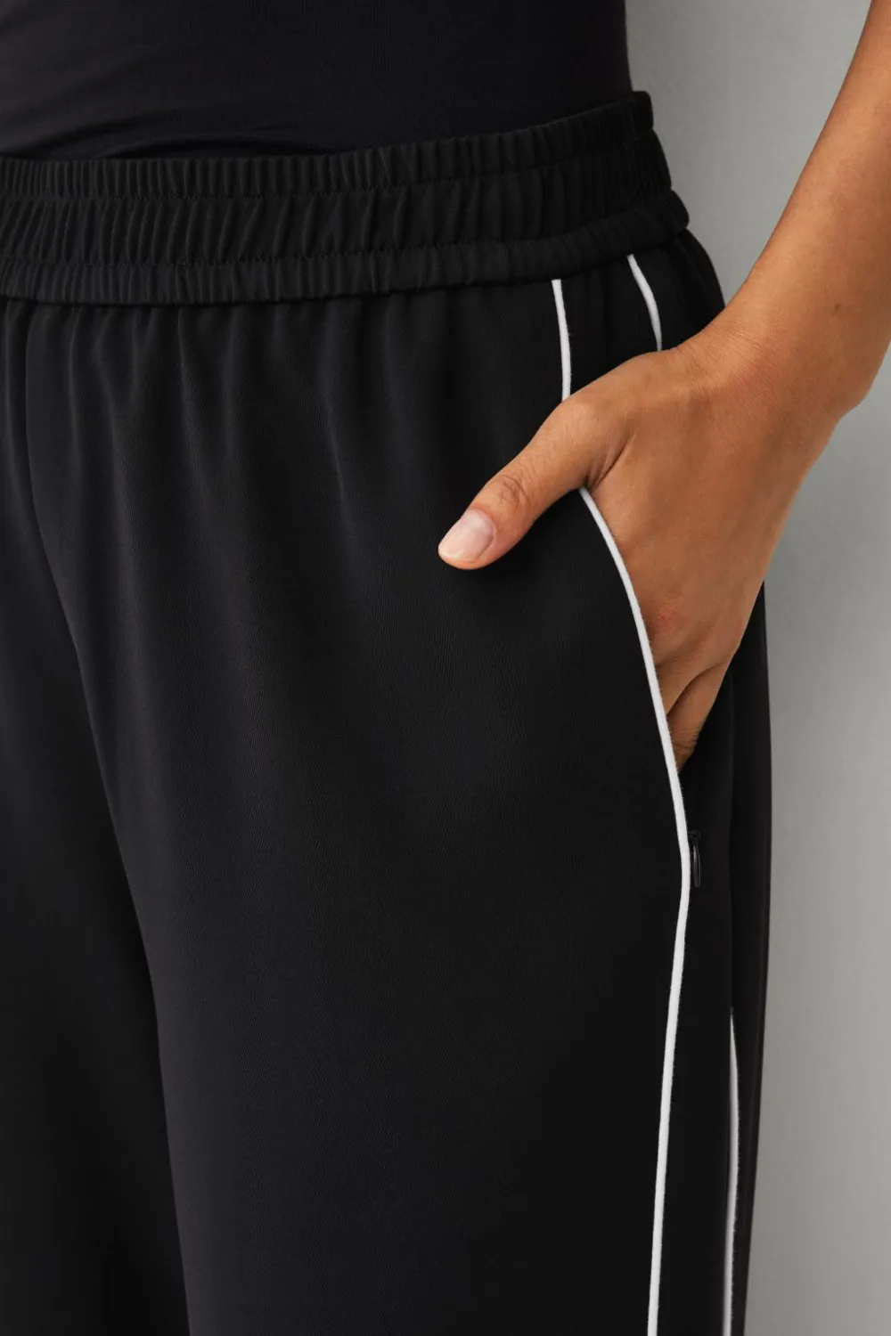 Ellos Collection Bukser med sidestriber sort Sale