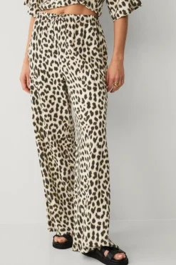 Ellos Collection Bukser i viskose Leopard printet Online