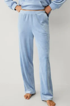 Ellos Loungewear & Homewear|Bukser>Collection Bukser i velour lyseblå