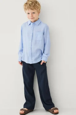 Ellos Collection Bukser i hørblanding Marineblå Hot