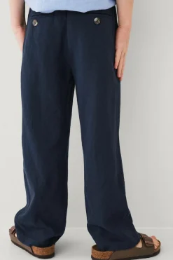 Ellos Collection Bukser i hørblanding Marineblå Hot