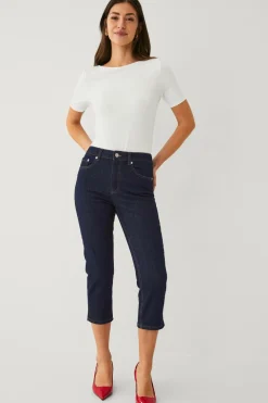 Ellos Collection Caprijeans Mørkeblå Best