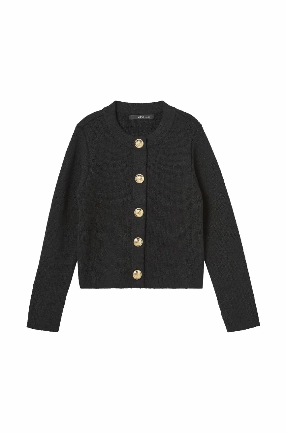 Ellos Trøjer & Cardigans>Collection Cardigan med guldfarvede knapper Sort