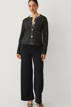 Ellos Collection Cardigan med guldfarvede knapper Sort/sølv Clearance