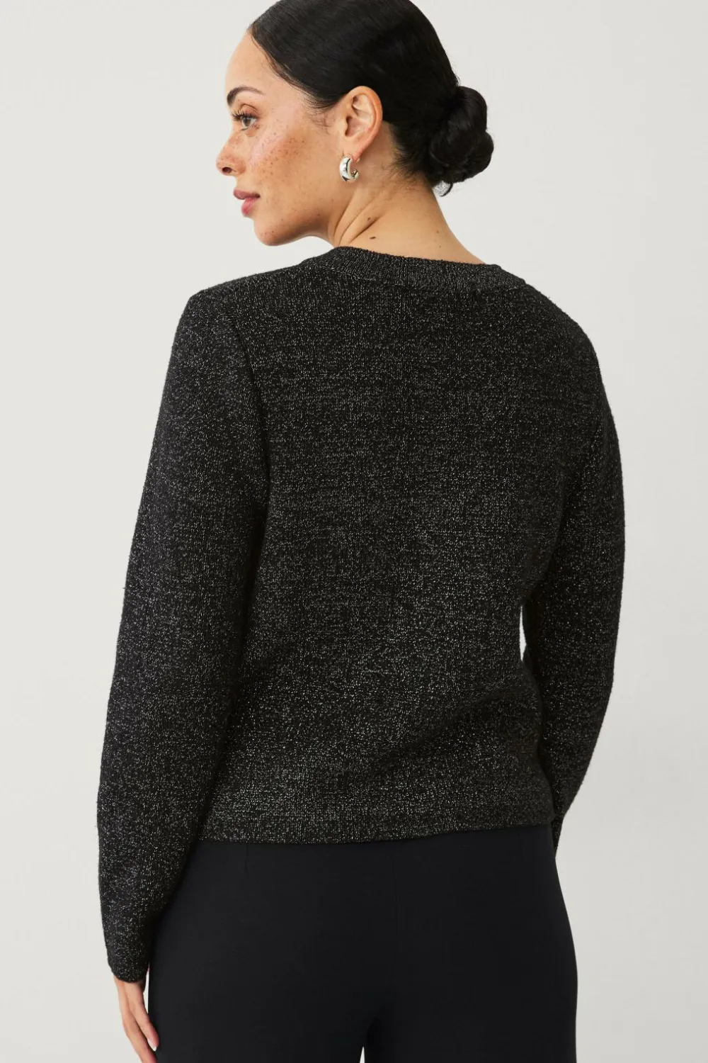 Ellos Collection Cardigan med guldfarvede knapper Sort/sølv Clearance