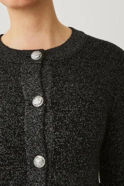 Ellos Collection Cardigan med guldfarvede knapper Sort/sølv Clearance