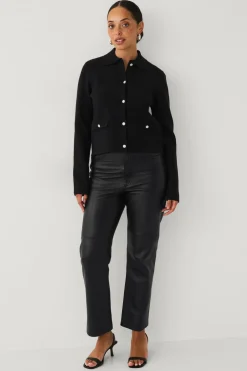 Ellos Trøjer & Cardigans>Collection Cardigan med glitrende knapper sort