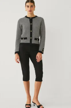 Ellos Trøjer & Cardigans>Collection Cardigan med striber Sort