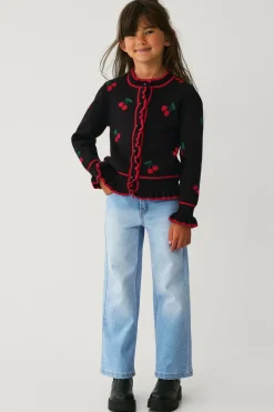 Ellos Collection Cardigan med kirsebær-mønster Sort med røde kirsebær Discount