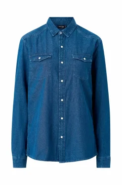 Ellos Skjorter>Collection Cowboyskjorte Brock Mellemblå denim