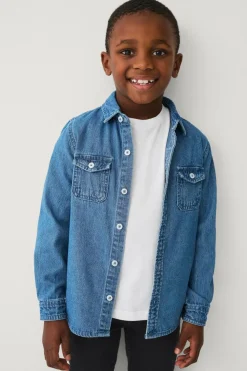 Ellos Collection Cowboyskjorte Charlie Mellemblå denim Hot