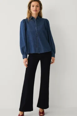 Ellos Skjorter & Bluser>Collection Cowboyskjorte Mellemblå