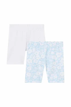 Ellos Collection Cykelshorts Phoebe 2-pak Hvid + blå blomstret Sale