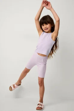 Ellos Sæt Til Børn>Collection Cykelshorts Phoebe 2-pak Hvid + lilla