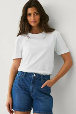 Ellos Collection Denimshorts Petra Mom Mørkeblå Online