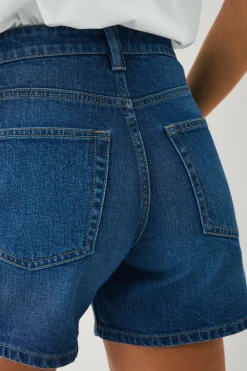 Ellos Collection Denimshorts Petra Mom Mørkeblå Online