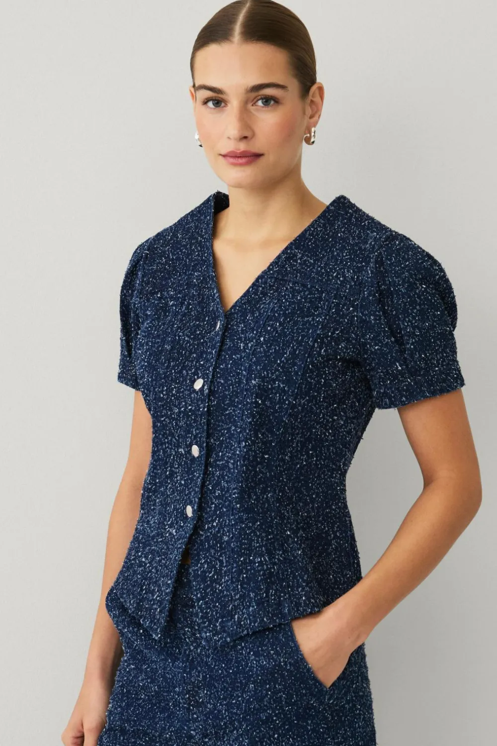 Ellos Skjorter & Bluser>Collection Denimbluse Mørkeblå