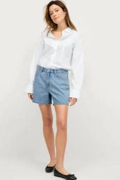Ellos Shorts>Collection Denimshorts Petra Mom Denim blå