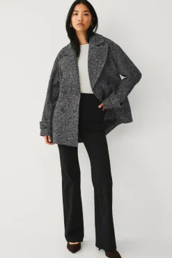 Ellos Jakker & Frakker>Collection Dobbeltradet frakke Sort melerad