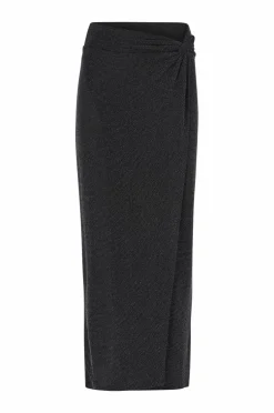 Ellos Nederdele>Collection Draperet lurex-nederdel Sort/sølv