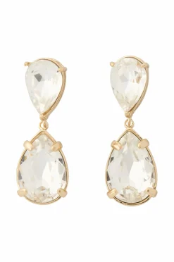 Ellos Collection Dråbeformete ørestikker Hvid/guld Outlet