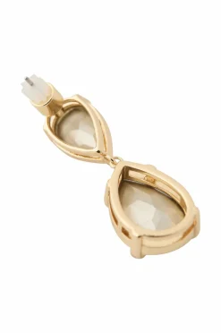 Ellos Collection Dråbeformete ørestikker Hvid/guld Outlet