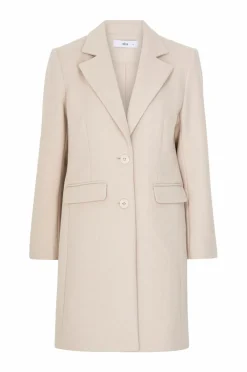 Ellos Collection Enkeltradet uldfrakke Lys beige Best
