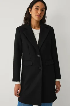 Ellos Jakker & Frakker>Collection Enkeltradet uldfrakke Sort