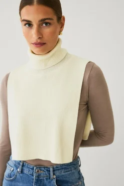 Ellos Collection Falsk rullekrave Cremehvid Hot