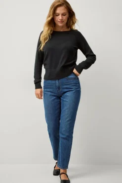 Ellos Collection Fintstrikket Pullover Sort Sale