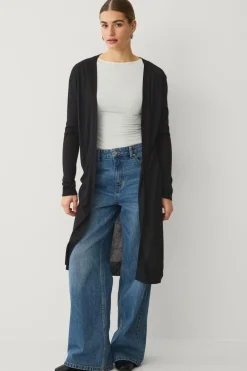 Ellos Basistøj|Trøjer & Cardigans>Collection Fintstrikket cardigan Sort