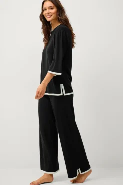 Ellos Collection Fintstrikkede bukser Sort/hvid New