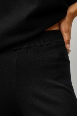 Ellos Collection Fintstrikkede bukser Sort/hvid New