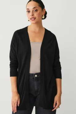 Ellos Basistøj>Collection Fintstrikket cardigan Sort