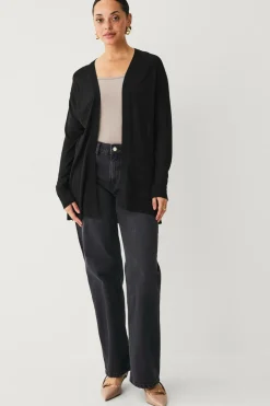 Ellos Basistøj>Collection Fintstrikket cardigan Sort