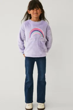 Ellos Trøjer & Cardigans>Collection Fleecetrøje med broderi lilla