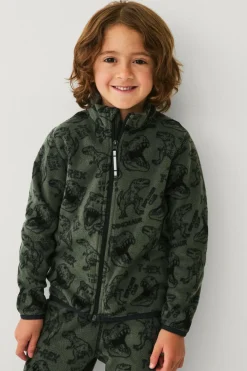 Ellos Collection Fleecetrøje Grøn Dinomønstret New