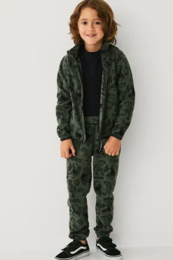 Ellos Collection Fleecetrøje Grøn Dinomønstret New