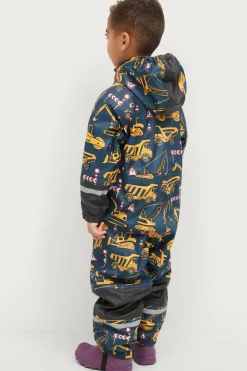 Ellos Collection Fleeceforet regnheldragt Regna Blå mønstret lastbiler Discount