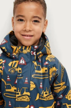 Ellos Collection Fleeceforet regnheldragt Regna Blå mønstret lastbiler Discount