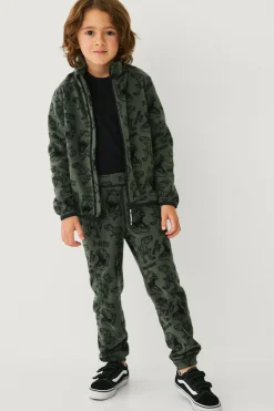 Ellos Bukser & Leggings>Collection Fleecebukser Grøn Dinomønstrad
